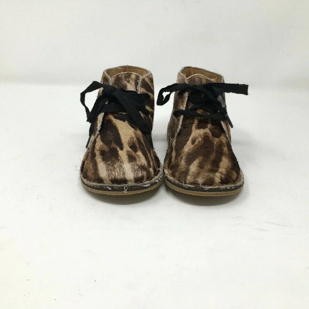 Polo Ralph Lauren Carl Lace Up Animal Print Leather toddler size 9 Boots
